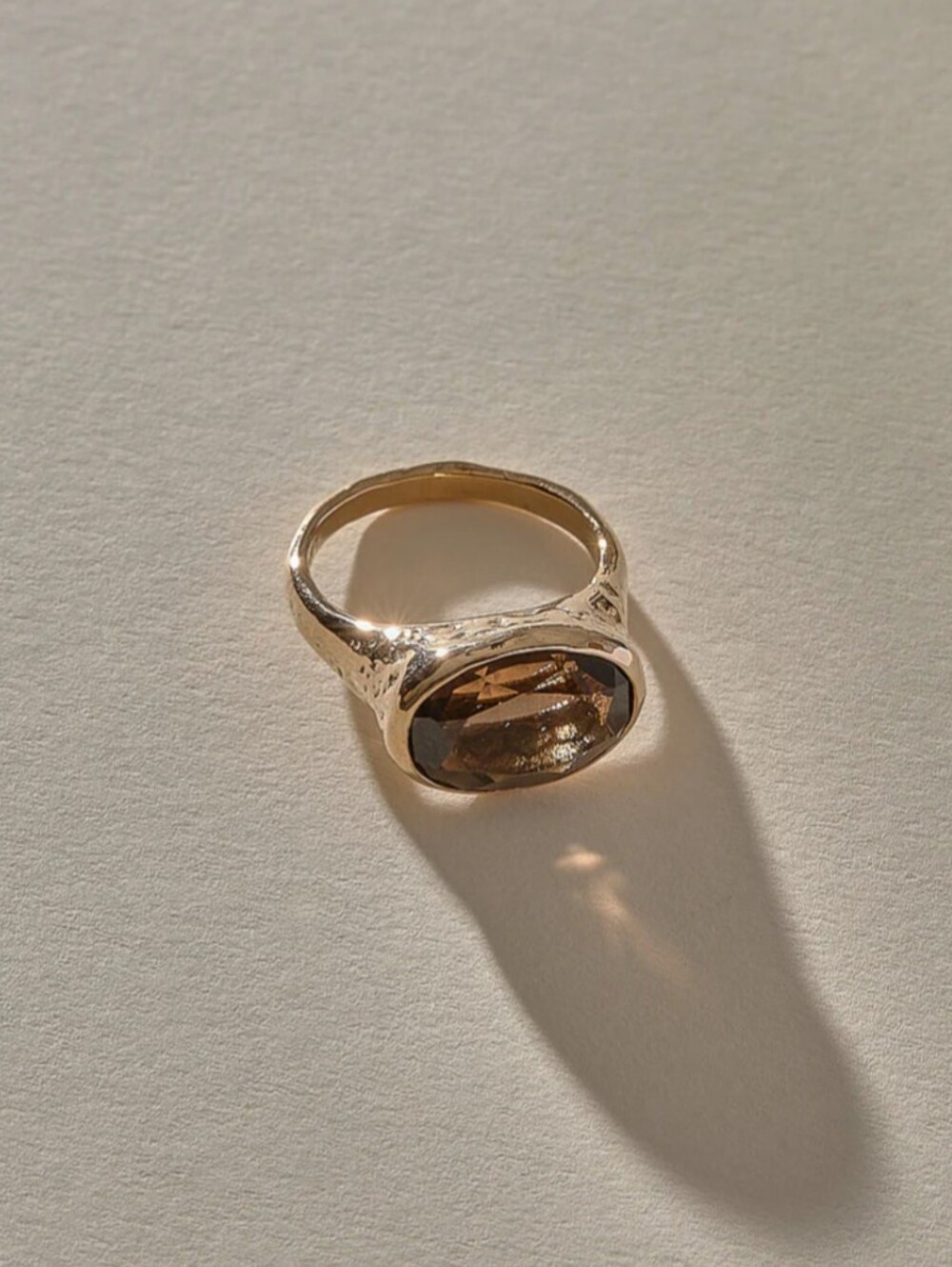 Catori Life Smoky Quartz Signet Ring | Bronze, Size 6